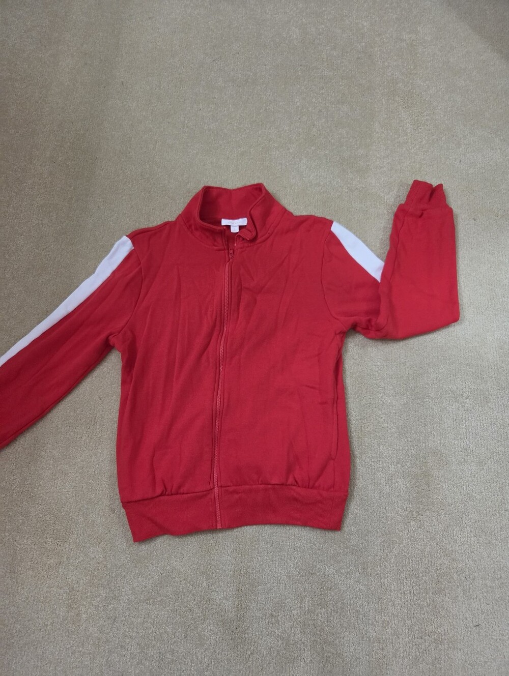 Red Women's Striped Full-Zip Jacket